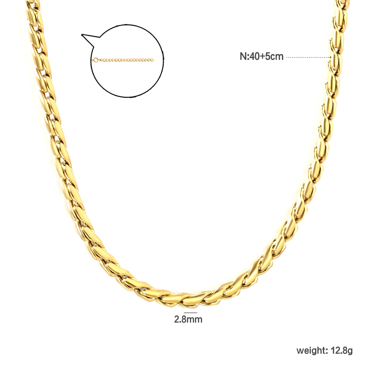 Damen Edelstahl Halskette mit geflochtenem Design Shop Nory