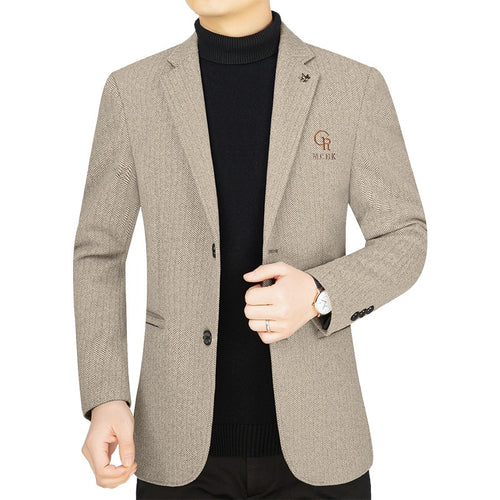 Herren Sakko aus Wollmischung mit Fischgrätmuster und aufgesetzten Taschen Shop Nory