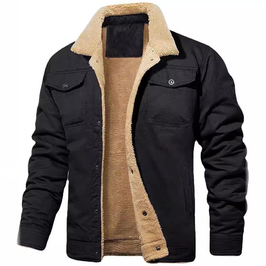 Herren Sherpa-gefütterte Workwear-Jacke aus Baumwoll-Canvas Shop Nory