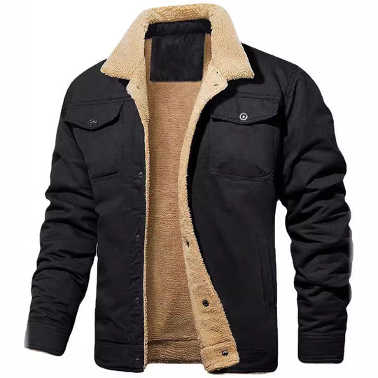Herren Sherpa-gefütterte Workwear-Jacke aus Baumwoll-Canvas Shop Nory