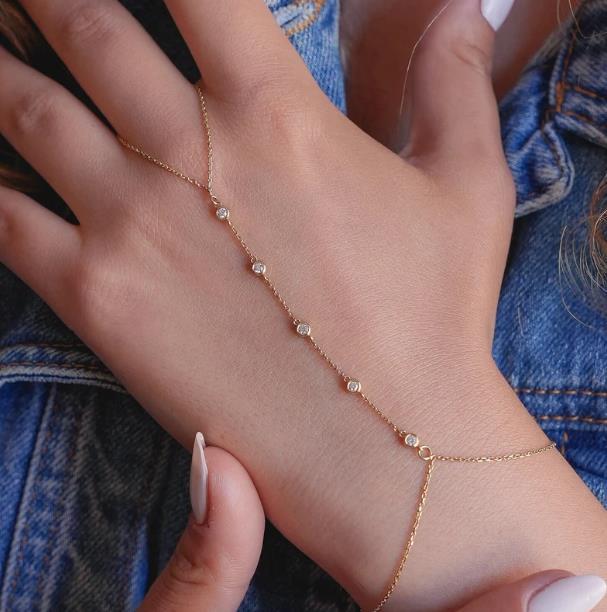 Damen Fußkettchen mit funkelnden Zirkonia-Akzenten Shop Nory
