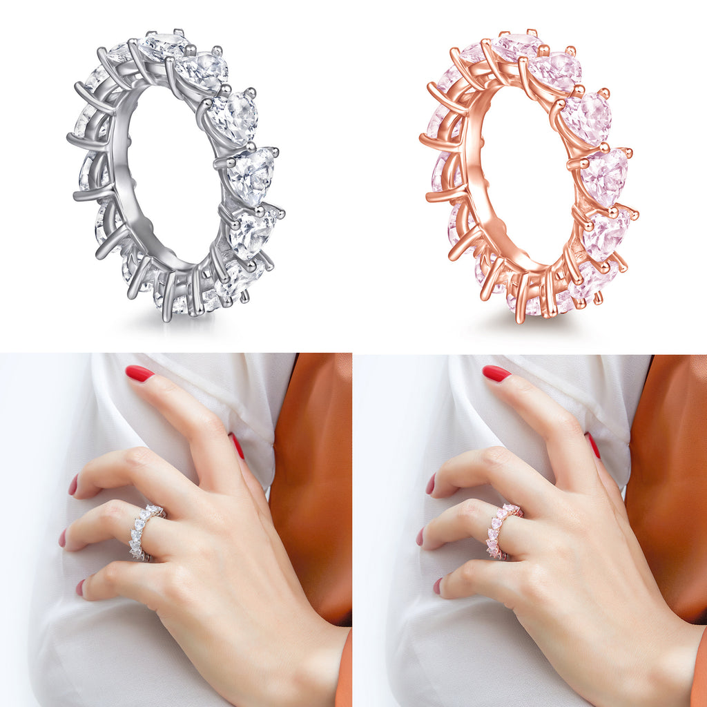 Damen Verlobungsring mit hochwertigem tropfenförmigem Hauptstein und elegantem Zirkonia-Besatz Shop Nory