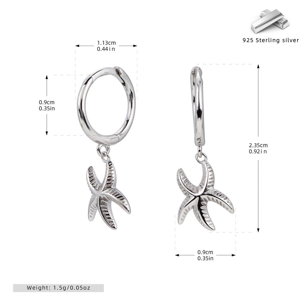 Damen Ohrhänger mit maritimem Sternmuster aus 925 Sterling Silber Shop Nory