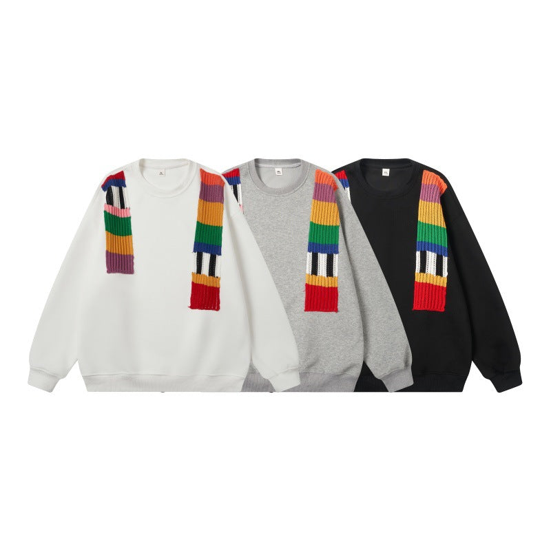 Unisex Oversize-Sweatshirt mit Strickapplikationen und Rundhalsausschnitt Shop Nory