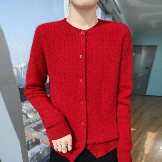 Damen Kurzgeschnitteter Feinstrick-Cardigan mit dezenter Struktur und Rundhalsausschnitt Shop Nory