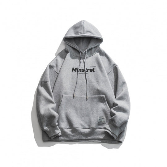 Unisex Oversize-Kapuzenpullover mit minimalem Logoprint, Fleece-Innenfutter und Kängurutasche Shop Nory