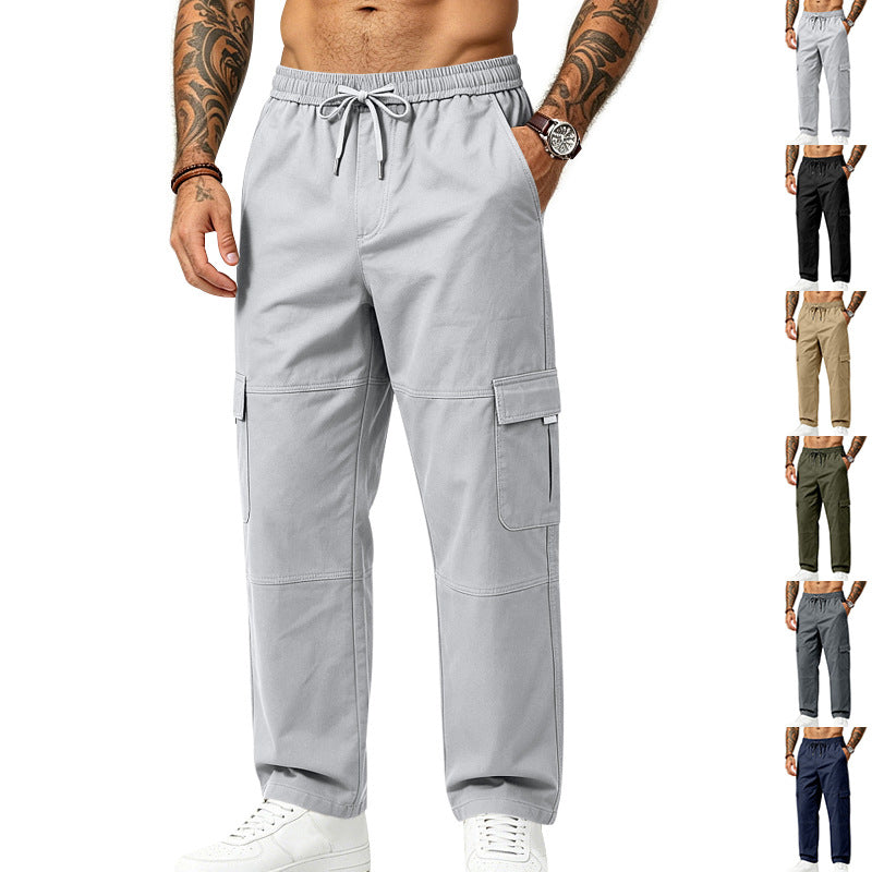 Herren locker geschnittene multifunktionale Cargohose aus Baumwollmischung mit Kordelbund Shop Nory