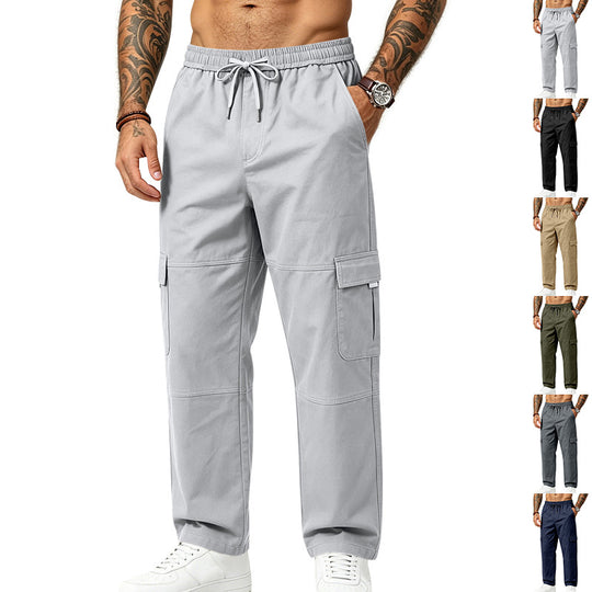 Herren locker geschnittene multifunktionale Cargohose aus Baumwollmischung mit Kordelbund Shop Nory