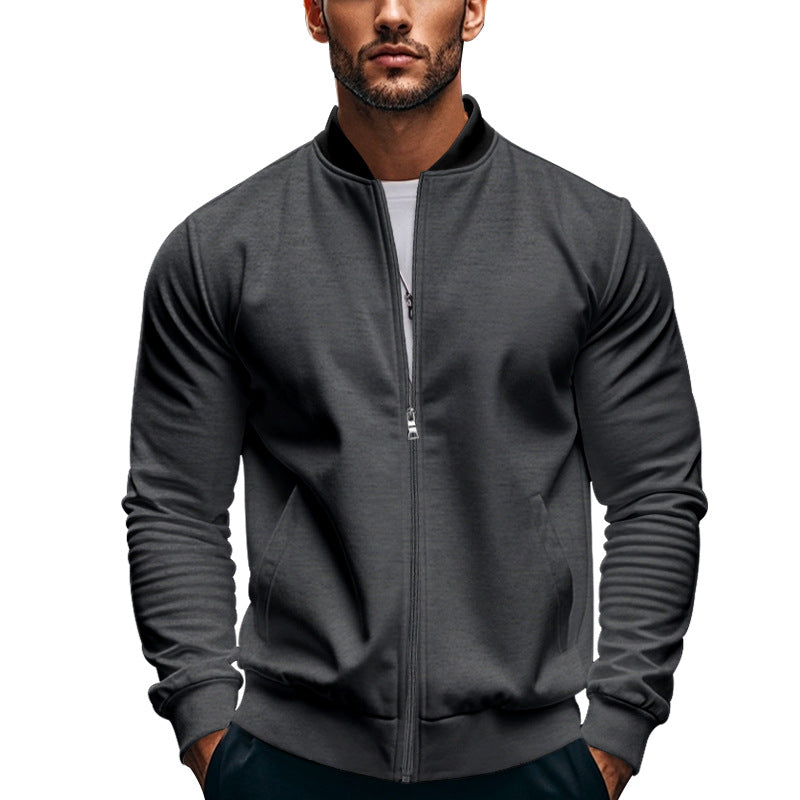 Herren stilvolle Sportjacke mit hochschließendem Kragen und praktischen Taschen