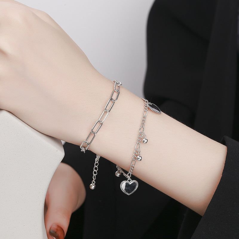 Damen Linked Heart Charm Armband Shop Nory