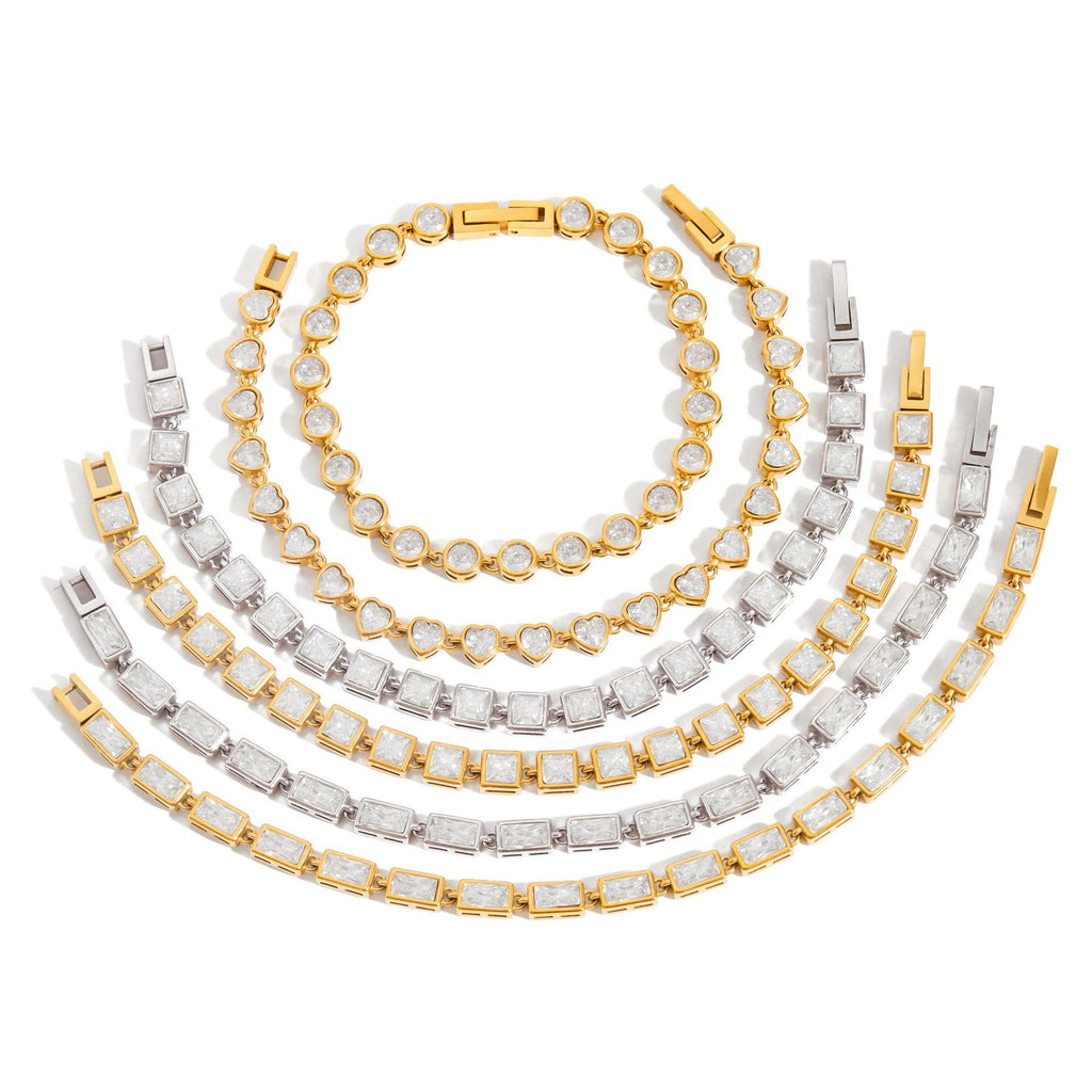 Damen Armband mit funkelnden Zirkonia und hypoallergener Edelstahlverarbeitung Shop Nory
