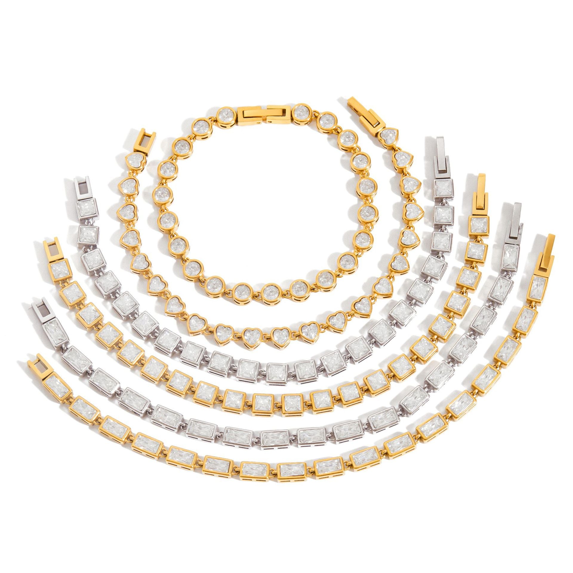 Damen Armband mit funkelnden Zirkonia und hypoallergener Edelstahlverarbeitung Shop Nory