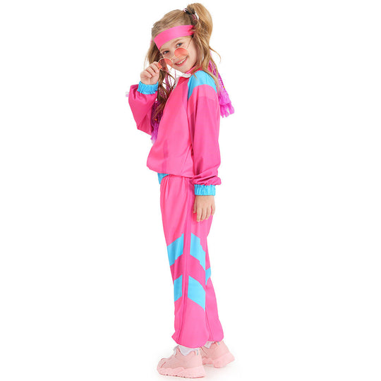 Mädchen Sportanzug mit bunten Akzenten und elastischen Details Shop Nory