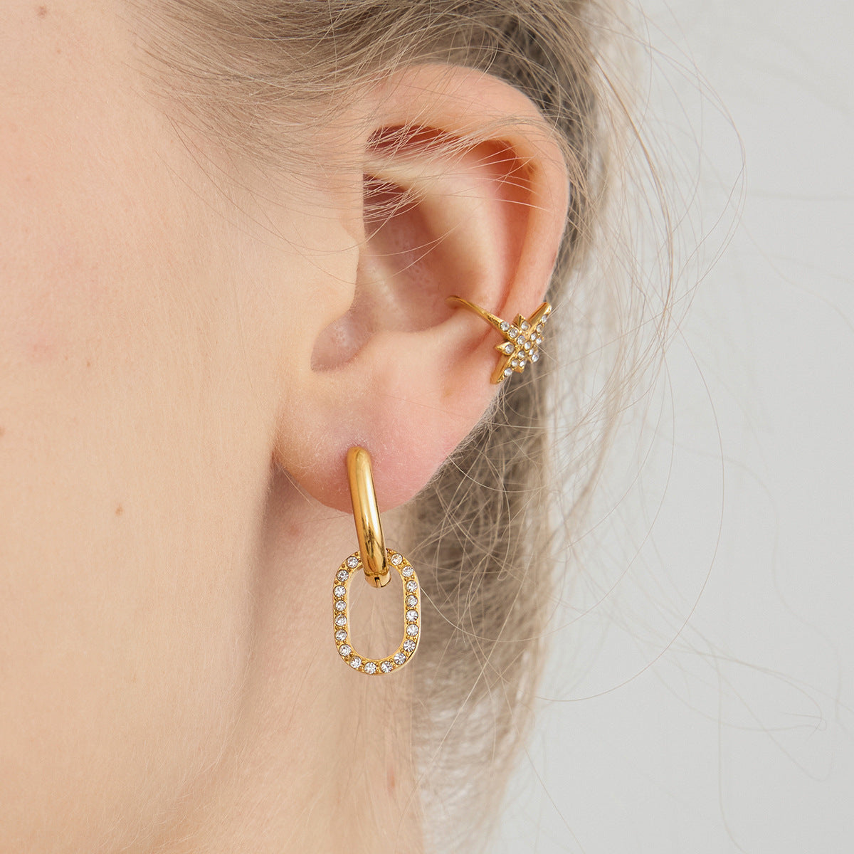 Damen Ohrhänger im eleganten Sternen-Design mit funkelnden Zirkonia Shop Nory