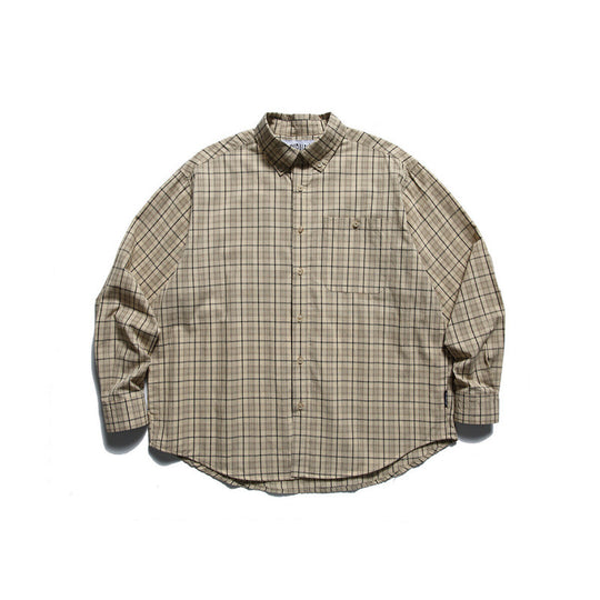 Herren Oversize-kariertes Button-Down-Hemd mit Brusttasche und abgerundetem Saum Shop Nory