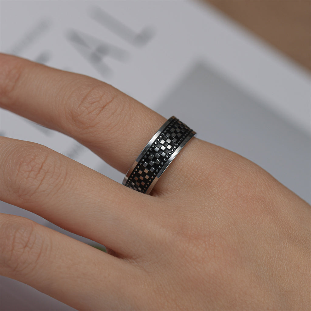 Herren Ring mit elegantem geflochtenem Karomuster Shop Nory
