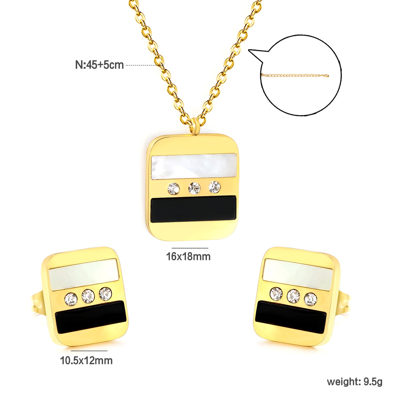 Damen Schmuckset mit Herz-Anhänger und passenden Ohrsteckern Shop Nory