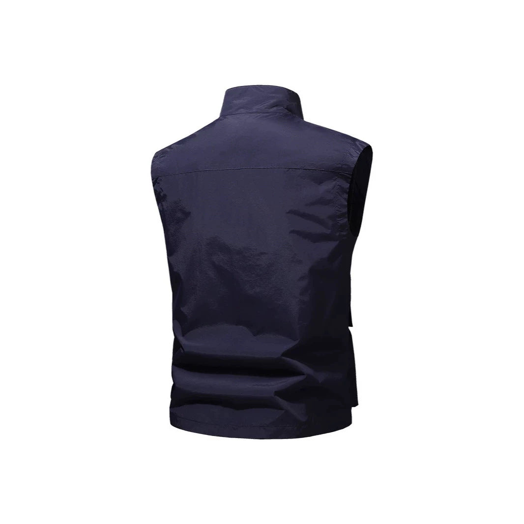 Herren Reise-Performance-Weste mit hohem Kragen, wasserabweisender Microfaser und Mehrfachtaschen Shop Nory