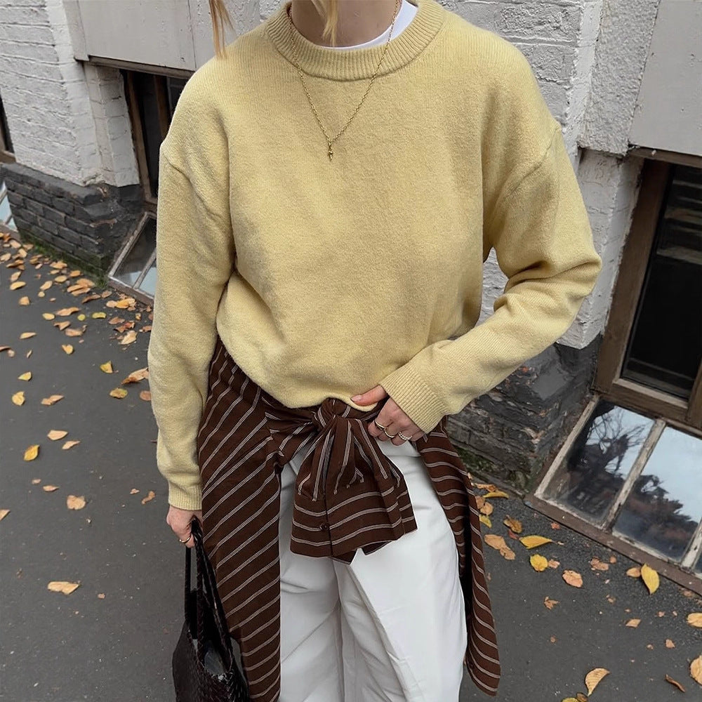 Damen Boxy Feinstrickpullover mit Raglanärmeln und geripptem Bündchen Shop Nory