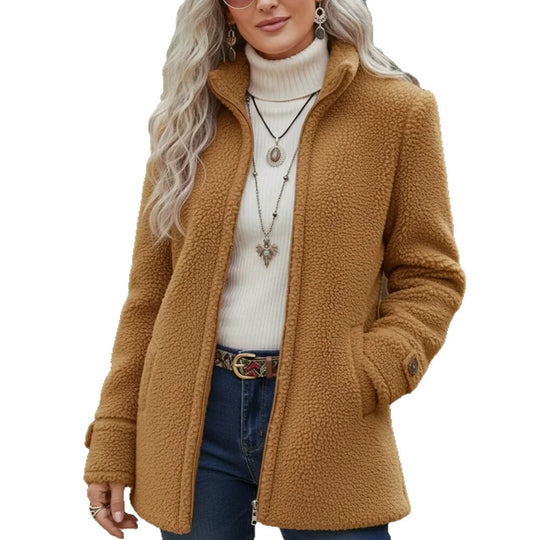 Damen Kuschelige Fleecejacke