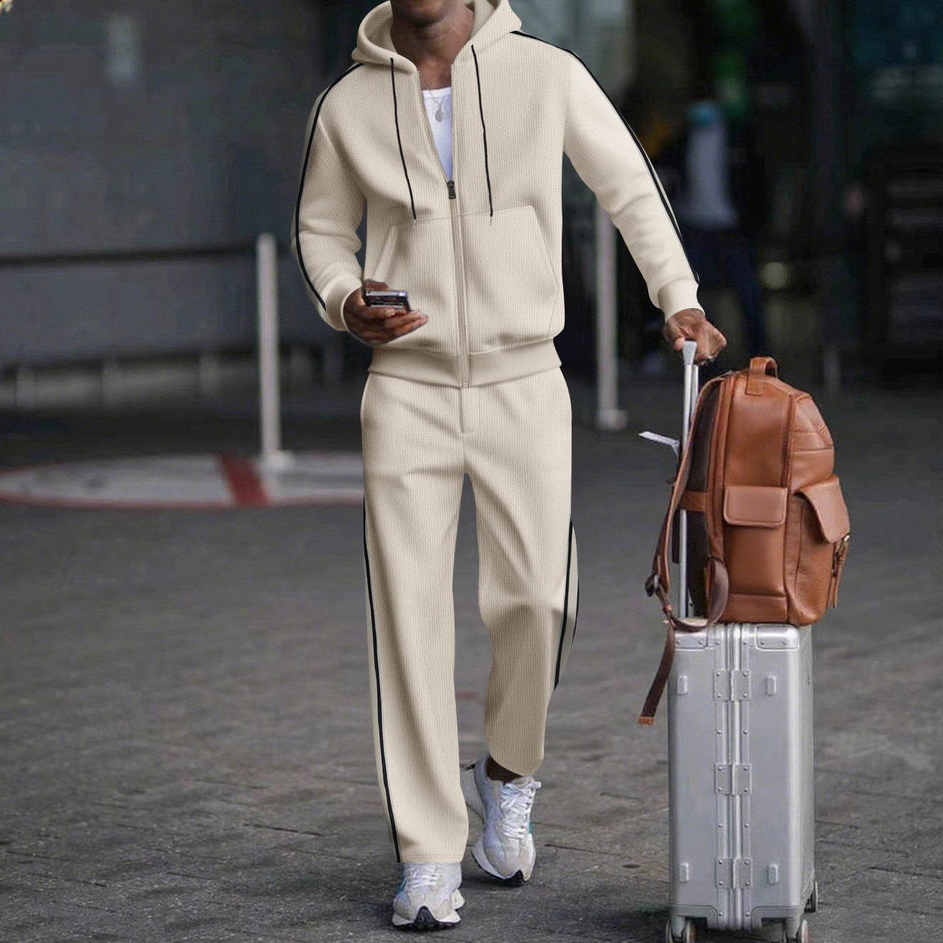 Herren Sportlicher Zweiteiliger Jogginganzug mit modernem Schnitt und praktischen Taschen