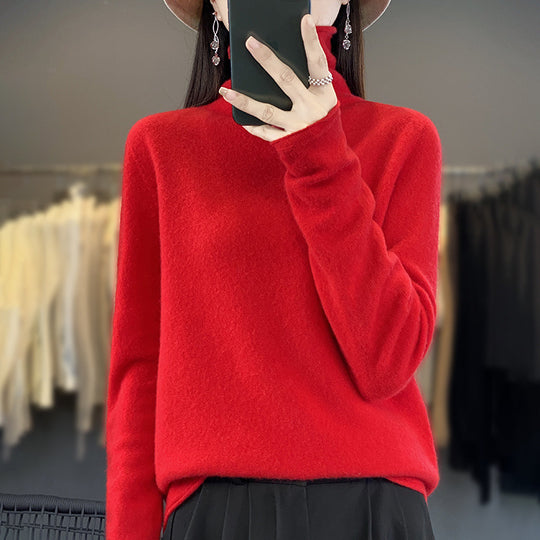Damen Weicher Feinstrick-Rollkragenpullover mit kaschmirähnlicher Haptik und verlängerten Bündchen Shop Nory
