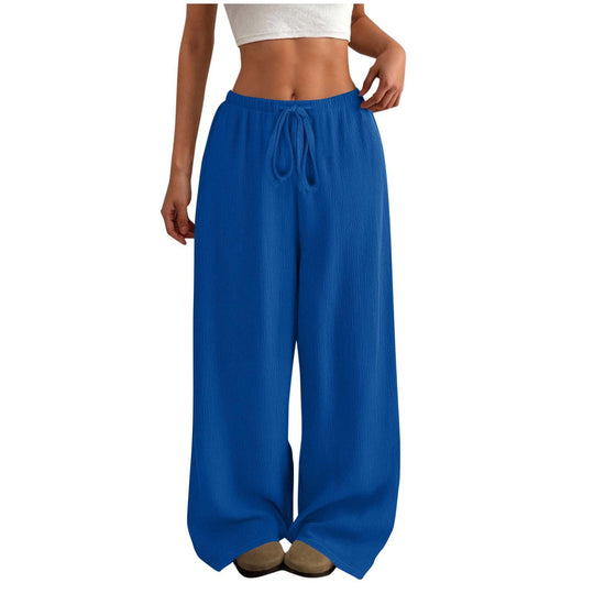 Damen Weite Sommerhose aus leichtem Stoff mit Gummizug
