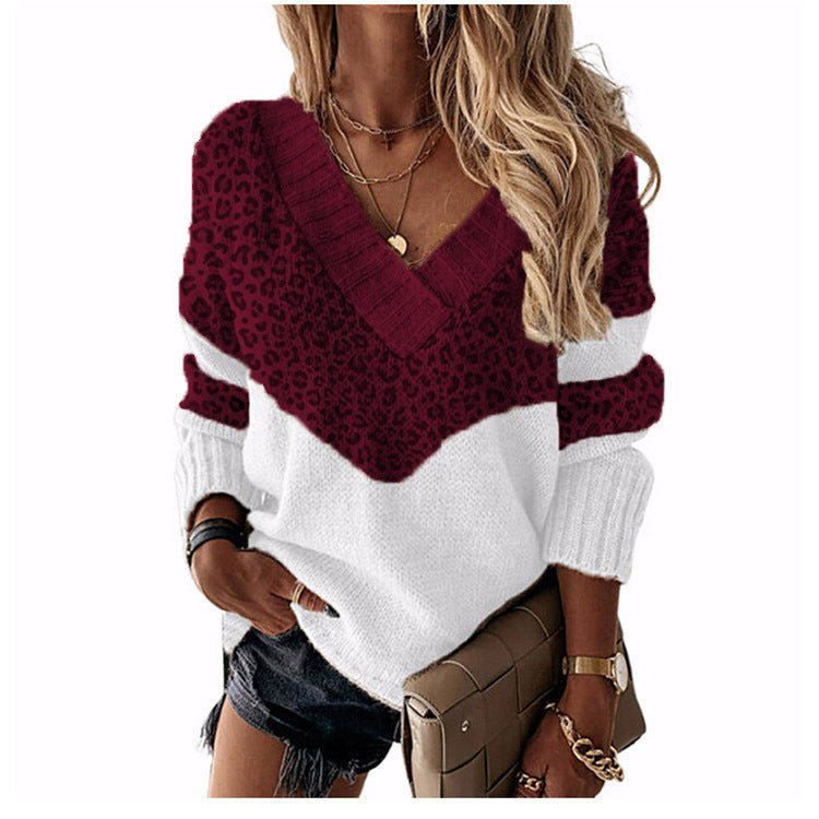 Damen nan V-Ausschnitt Strickpullover mit Chevron-Muster und Oversize-Schnitt Shop Nory