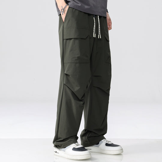 Herren Oversize-Cargohose aus leichtem Funktionsstoff mit Kordelzugbund und Mehrfachtaschen Shop Nory