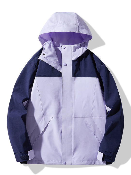 Herren Technische Colorblock Softshell‑Regenjacke mit verstellbarer Kapuze Shop Nory