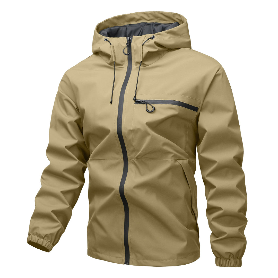 Unisex Wasserabweisende Softshell‑Regenjacke mit verschweißten Nähten, Kapuze & wasserdichter Brusttasche Shop Nory