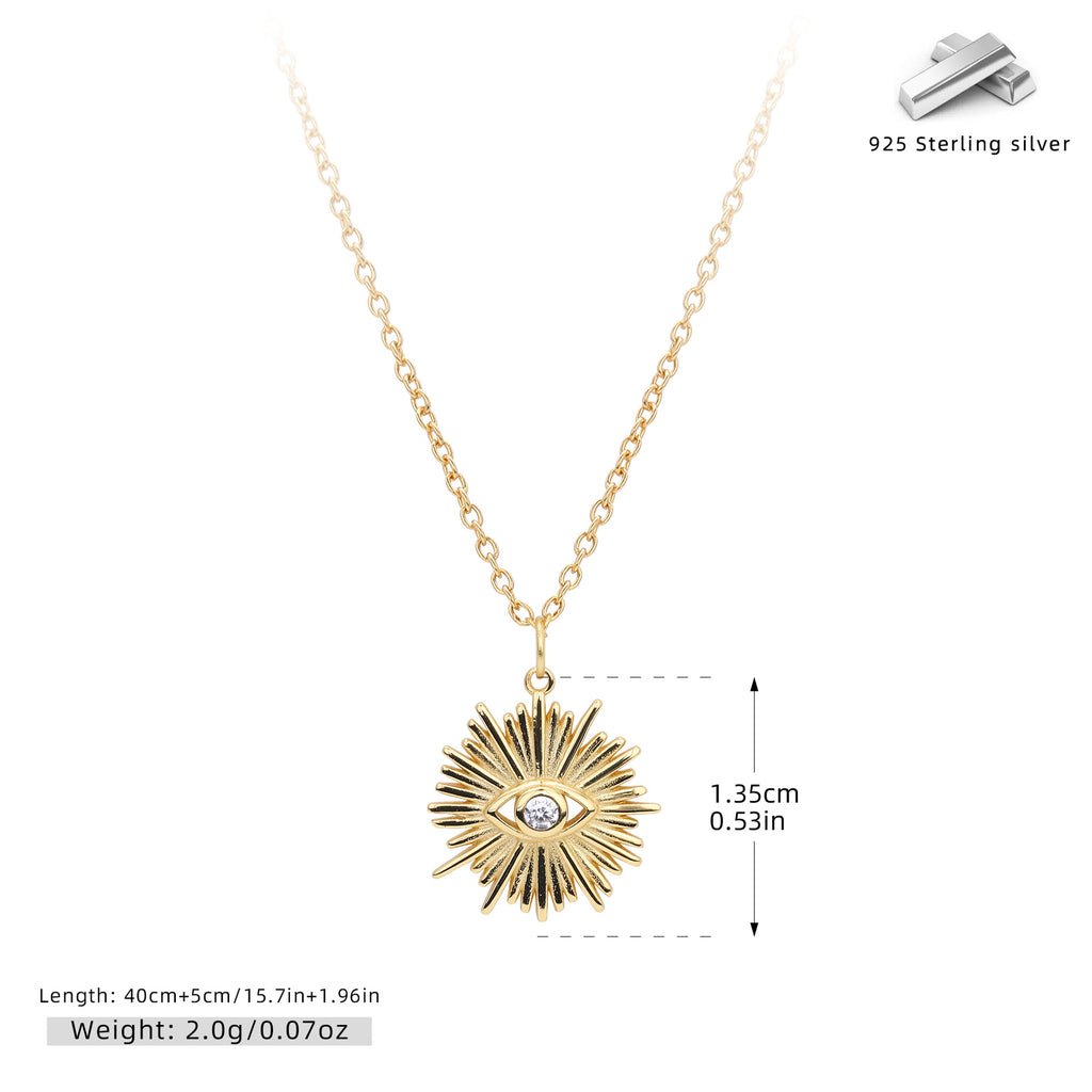 Damen Halskette mit filigranem Augenmotiv aus hochwertigem 925 Sterling Silber Shop Nory