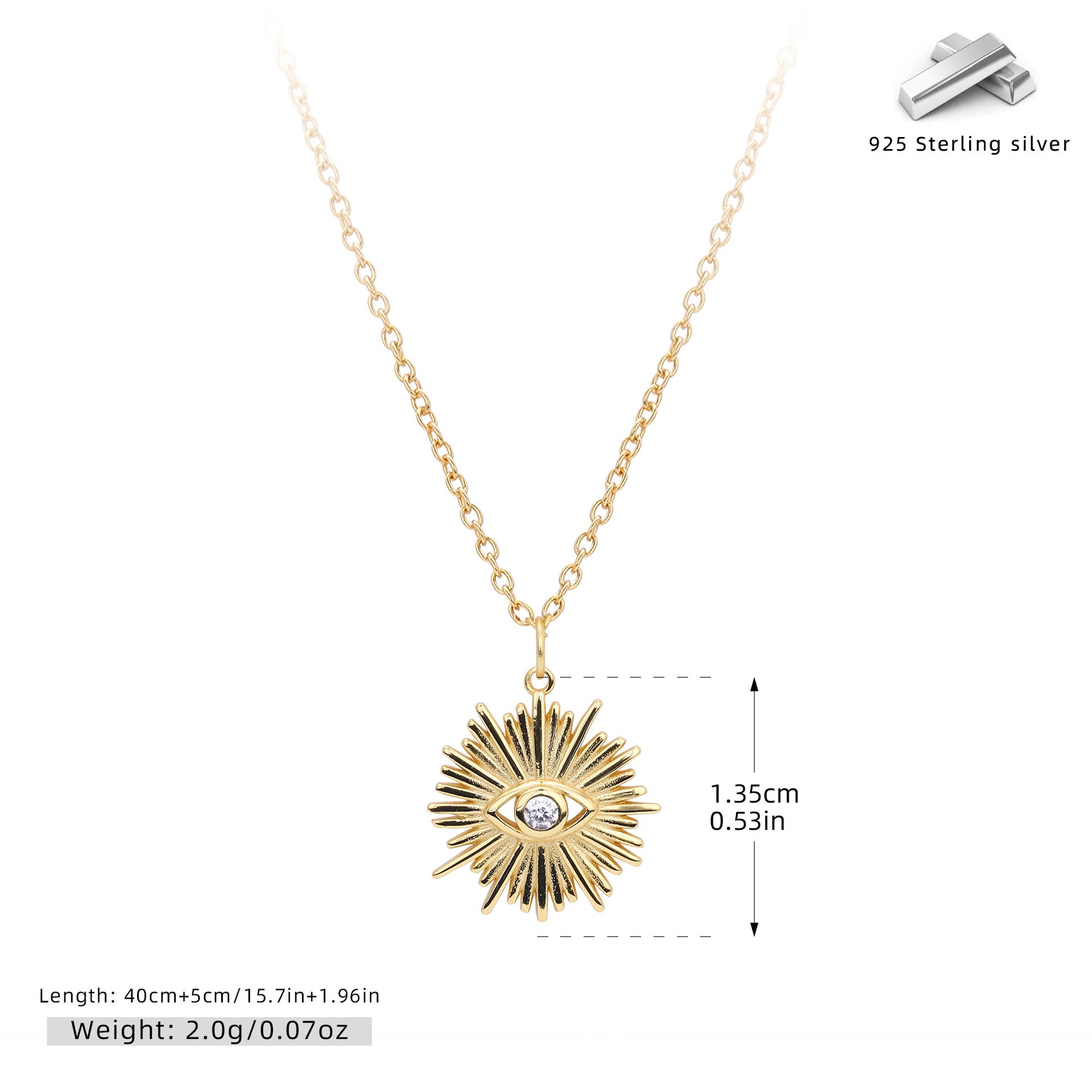Damen Halskette mit filigranem Augenmotiv aus hochwertigem 925 Sterling Silber Shop Nory