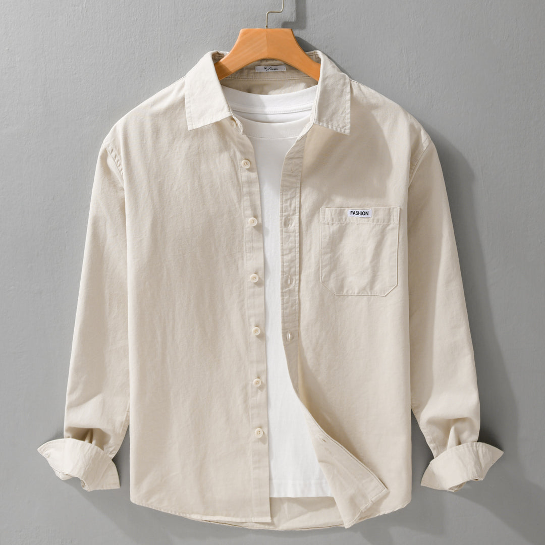 Herren Leichtes Baumwoll-Overshirt mit Brusttasche, Soft‑Touch und Relaxed-Schnitt Shop Nory