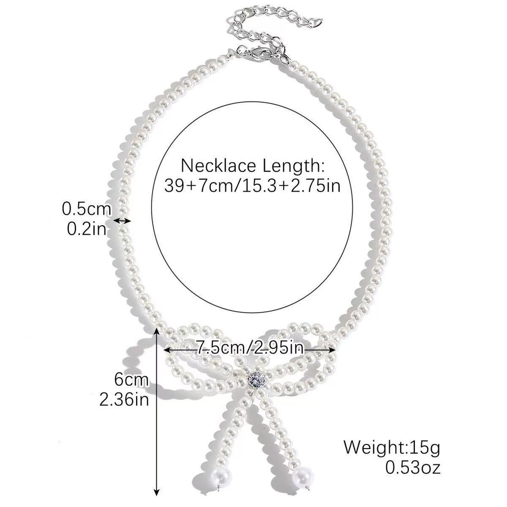Damen Kette mit funkelndem Schleifenanhänger Shop Nory