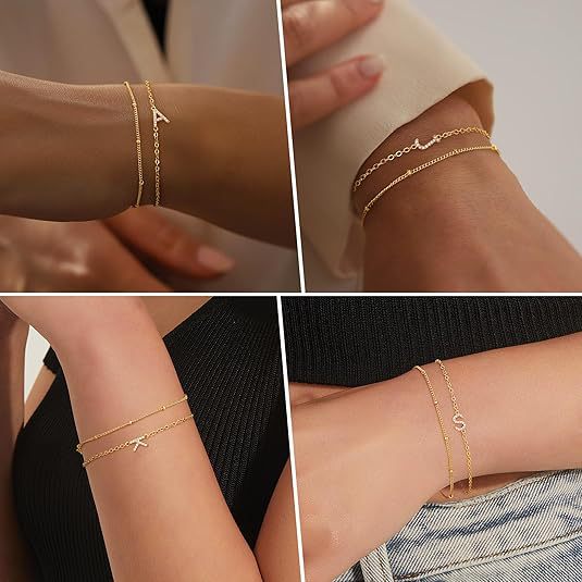 Damen Armband mit personalisiertem Initial-Anhänger und funkelndem Zirkonia Shop Nory