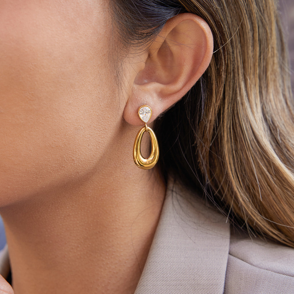 Damen Ohrhänger mit elegantem, tropfenförmigem Design und hypoallergener Edelstahlverarbeitung Shop Nory
