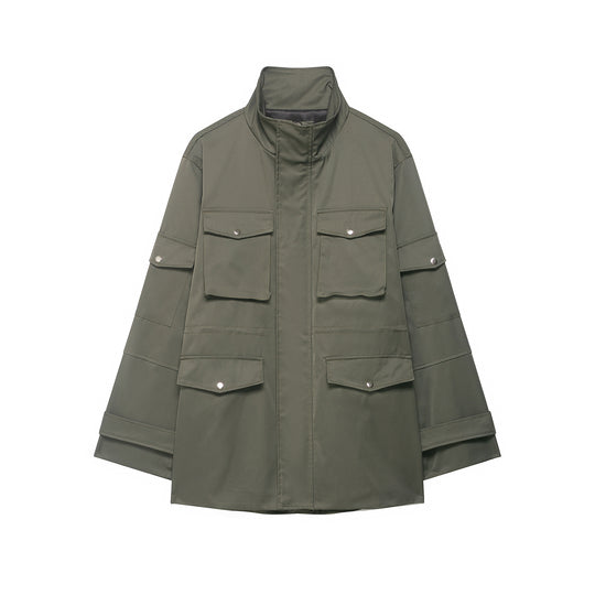 Damen Utility-Parka mit aufgesetzten Pattentaschen und hohem Stehkragen Shop Nory