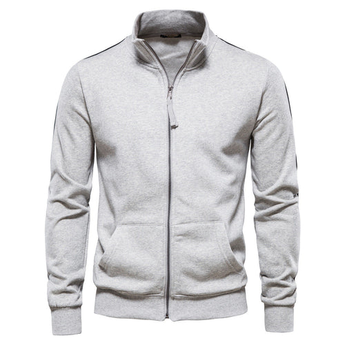 Herren Sweatjacke mit hohem Kragen und durchgehendem Reißverschluss