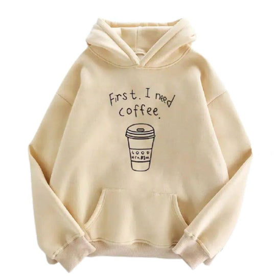 Unisex nan lässiger Kapuzenpullover mit Coffee-To-Go Grafik, Kängurutasche und verstellbarer Kapuze Shop Nory