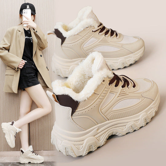 Damen High-Top Sneaker mit isolierendem Innenfutter und rutschfester Sohle Shopnory