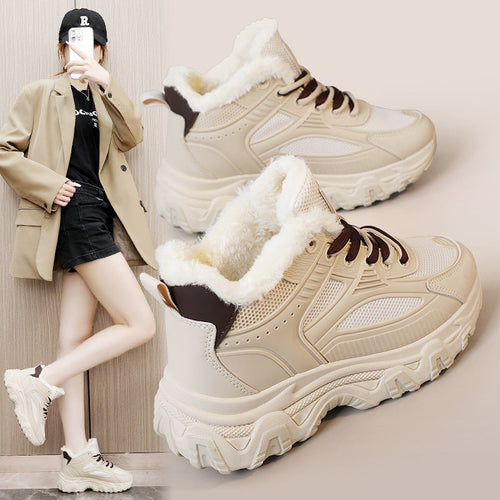 Damen High-Top Sneaker mit isolierendem Innenfutter und rutschfester Sohle Shopnory
