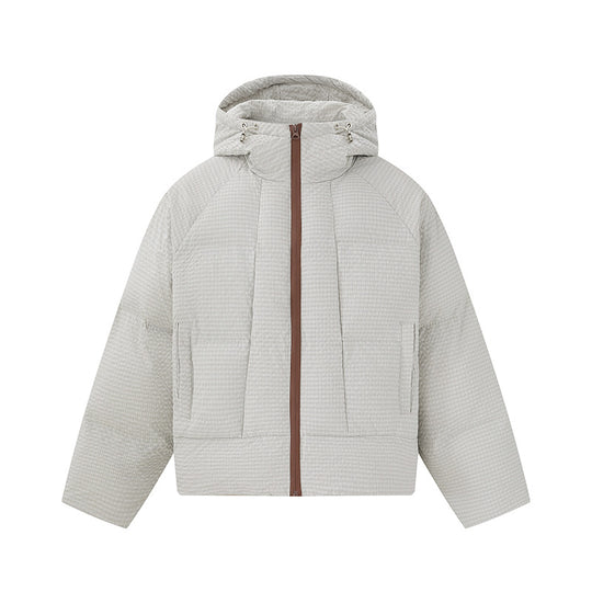 Unisex Kurz geschnittene wattierte Kapuzenjacke mit feiner Karosteppung Shop Nory