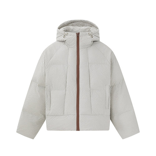 Unisex Kurz geschnittene wattierte Kapuzenjacke mit feiner Karosteppung Shop Nory
