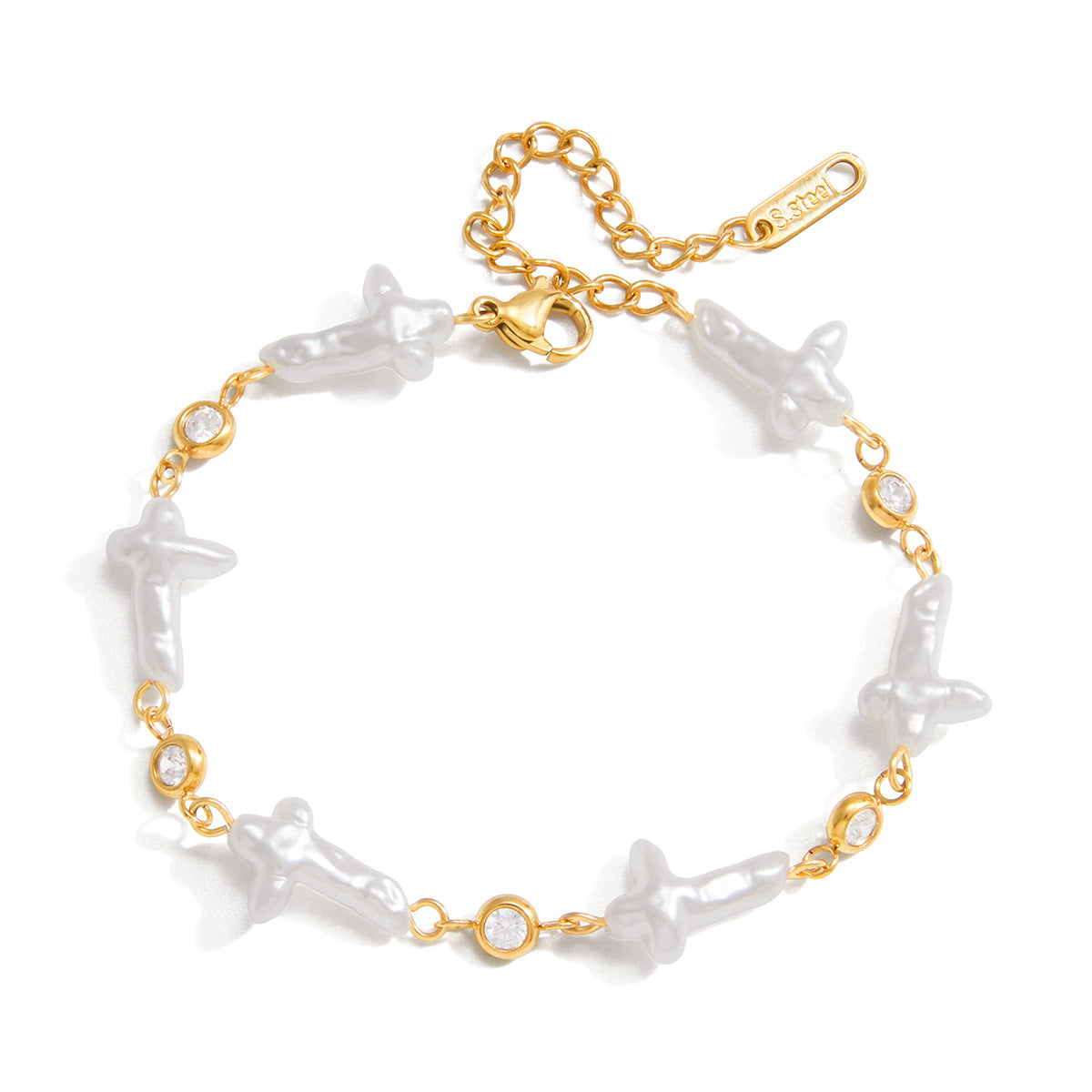 Damen Elegantes und hypoallergenes Armband aus Edelstahl mit Zirkonia Shop Nory
