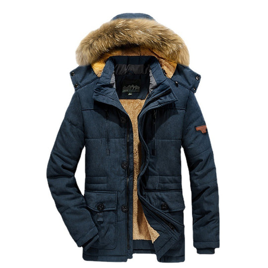 Herren wattierter Parka mit Kunstfellkapuze und Teddyfutter Shop Nory