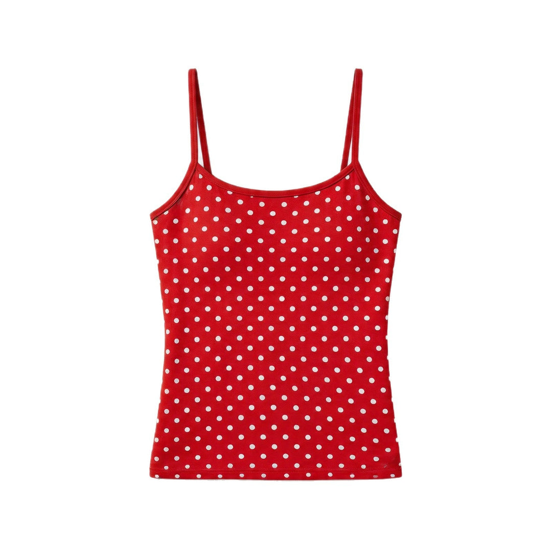 Damen Spaghettiträgertop mit Polka-Dots