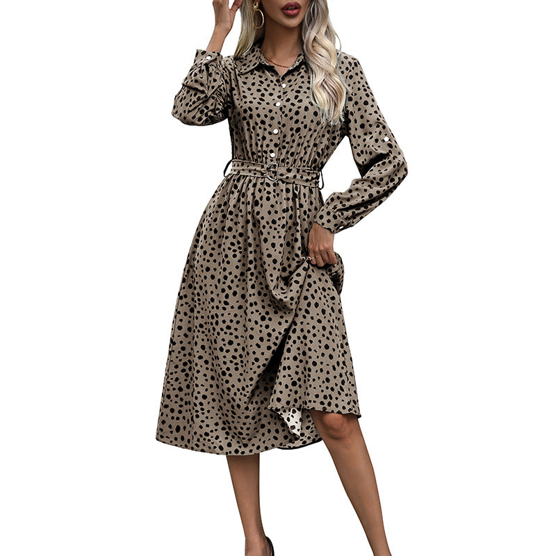 Damen Hemdblusenkleid mit Taillenriemchen, dreiviertel-Ärmeln und seitlichem Schlitz Shop Nory