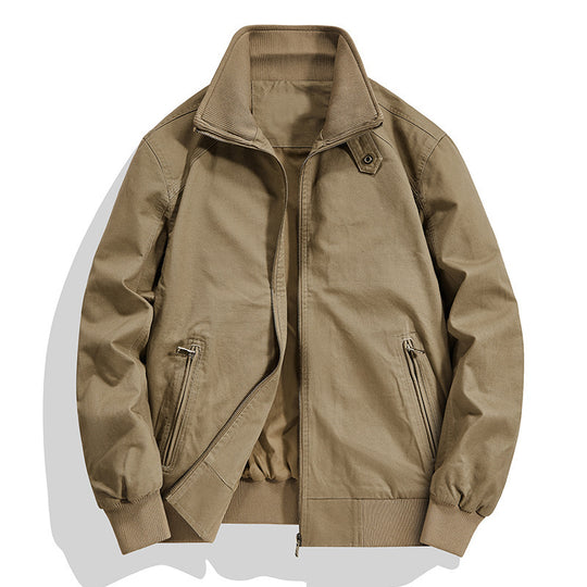 Herren Baumwoll-Canvas-Blouson mit Rippbündchen und Stehkragen Shop Nory