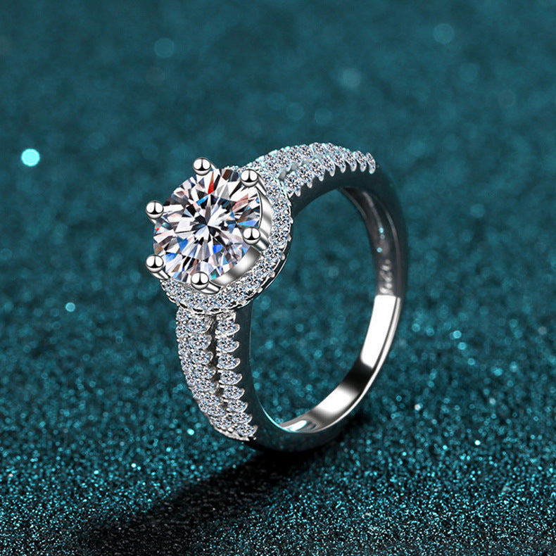 Damen luxuriöser Solitärring mit funkelndem Zirkonia Shop Nory